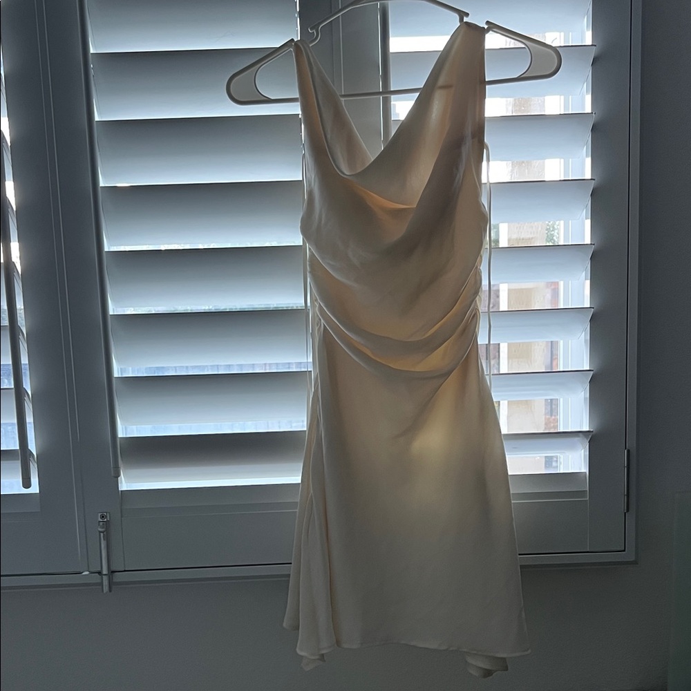 Elegant Cream Sleeveless Dress